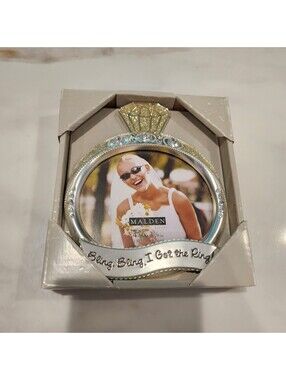 Malden Bling Bling I Got the Ring! Photo Frame Unused Box Silvertone Rhinestone